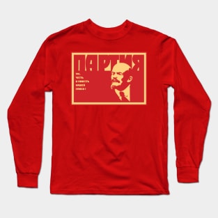 Vintage Soviet Propaganda Art Lenin Party Long Sleeve T-Shirt